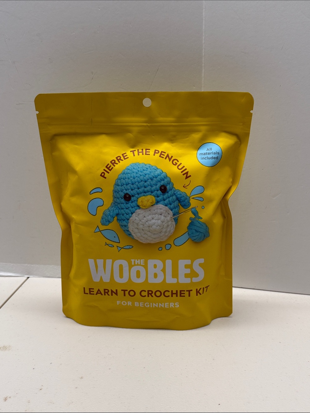 The Woobles Pierre the Penguin Crochet Kit - Blue & White